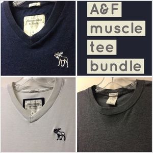 A&F get 3 muscle tees in a bundle! size Large